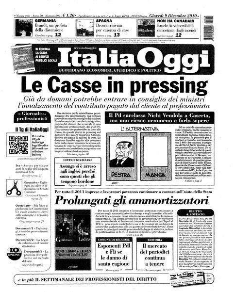 Italia oggi : quotidiano di economia finanza e politica